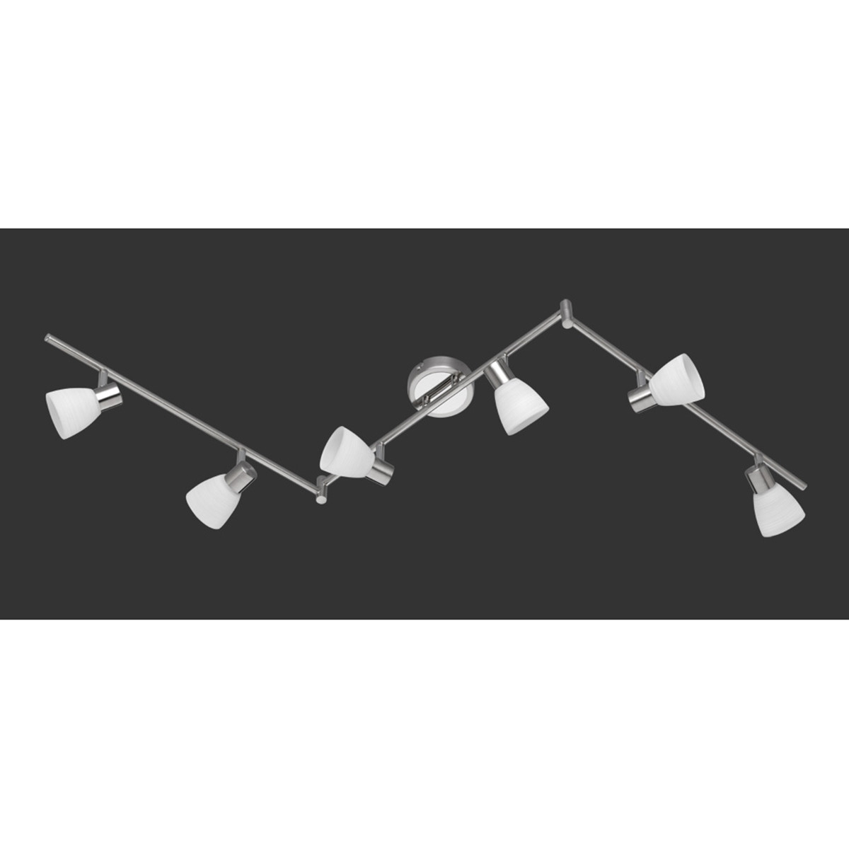 Spot de plafond LED - Trion Caru - 18W - Douille G9 - Blanc Chaud 3000K - 6-lumières - Dimmable - Rectangle - Mat Nickel - Aluminium