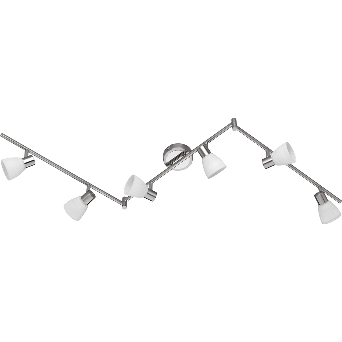 Spot de plafond LED - Trion Caru - 18W - Douille G9 - Blanc Chaud 3000K - 6-lumières - Dimmable - Rectangle - Mat Nickel - Aluminium