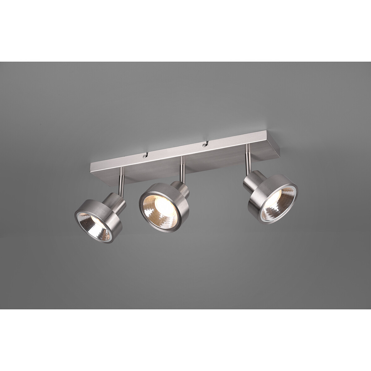 Spot de plafond LED - Trion Leonida - Douille GU10 - 3-lumières - Rectangle - Mat Nickel - Aluminium