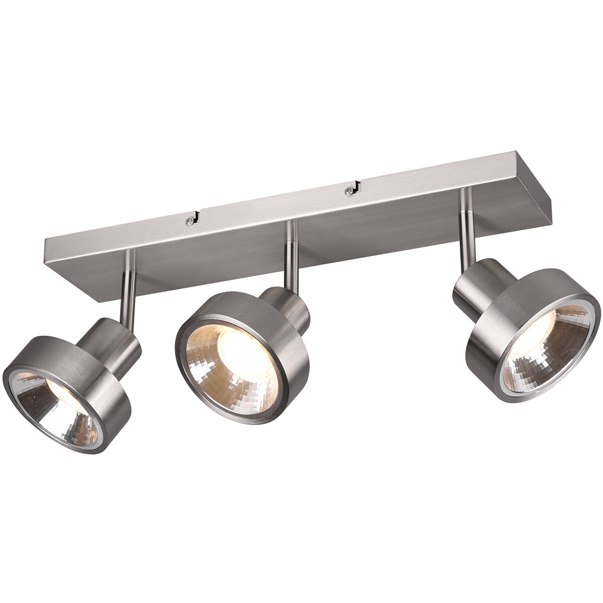 Spot de plafond LED - Trion Leonida - Douille GU10 - 3-lumières - Rectangle - Mat Nickel - Aluminium