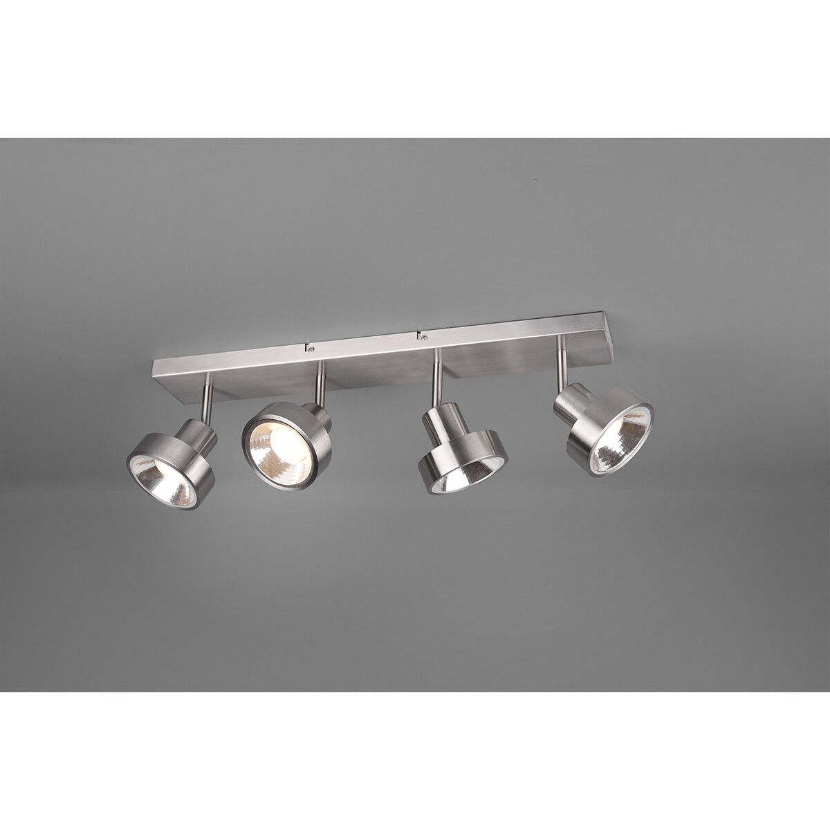 Spot de plafond LED - Trion Leonida - Douille GU10 - 4-lumières - Rectangle - Mat Nickel - Aluminium