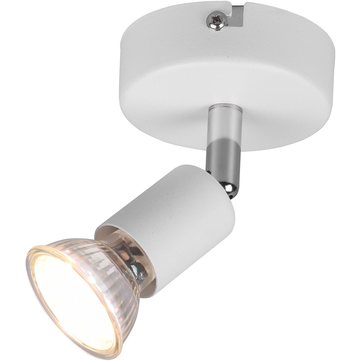 Spot Applique LED - Trion Pamo - Douille GU10 - 1-lumière - Rond - Mat Blanc - Aluminium