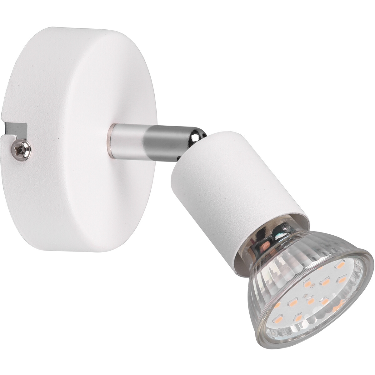 Spot Applique LED - Trion Pamo - Douille GU10 - 1-lumière - Rond - Mat Blanc - Aluminium