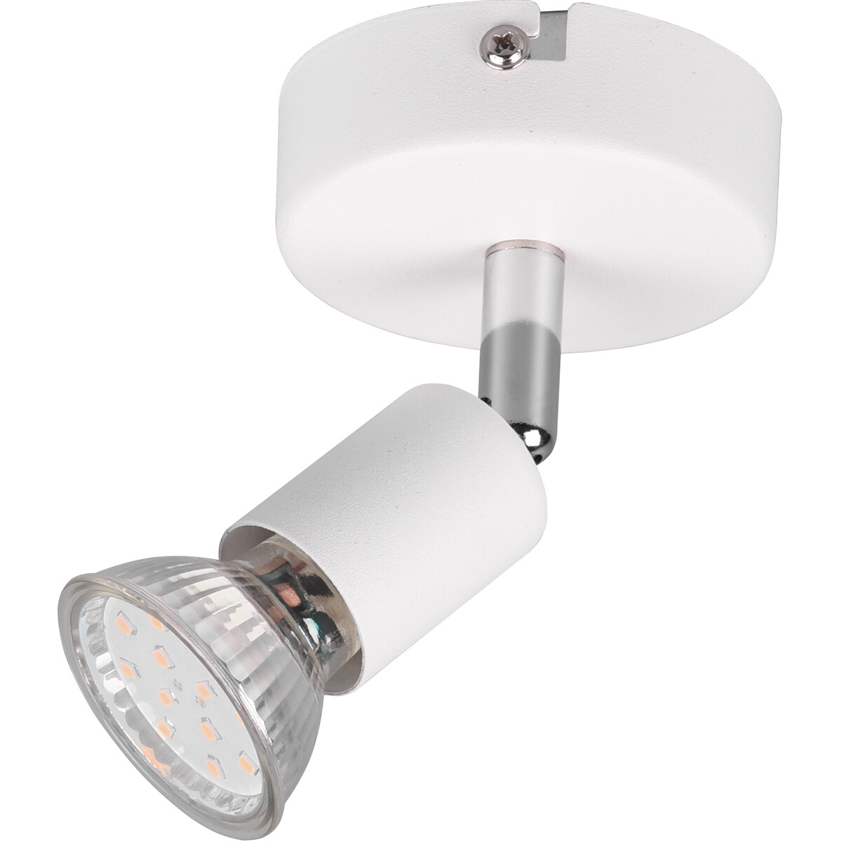 Spot Applique LED - Trion Pamo - Douille GU10 - 1-lumière - Rond - Mat Blanc - Aluminium