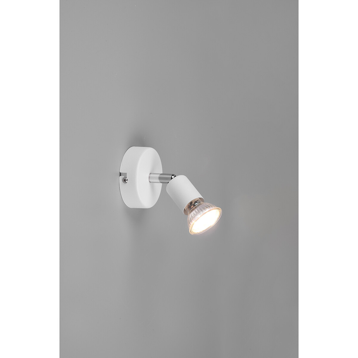 Spot Applique LED - Trion Pamo - Douille GU10 - 1-lumière - Rond - Mat Blanc - Aluminium