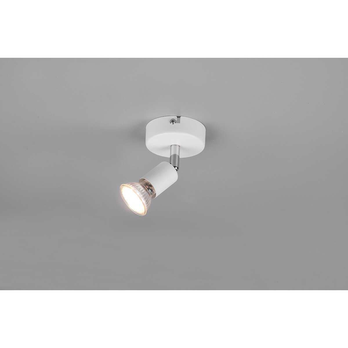 Spot Applique LED - Trion Pamo - Douille GU10 - 1-lumière - Rond - Mat Blanc - Aluminium