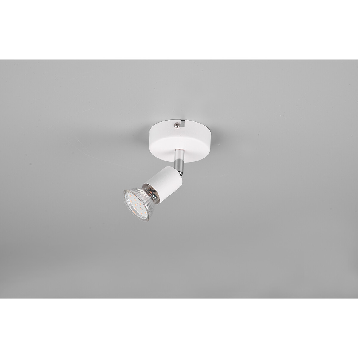 Spot Applique LED - Trion Pamo - Douille GU10 - 1-lumière - Rond - Mat Blanc - Aluminium