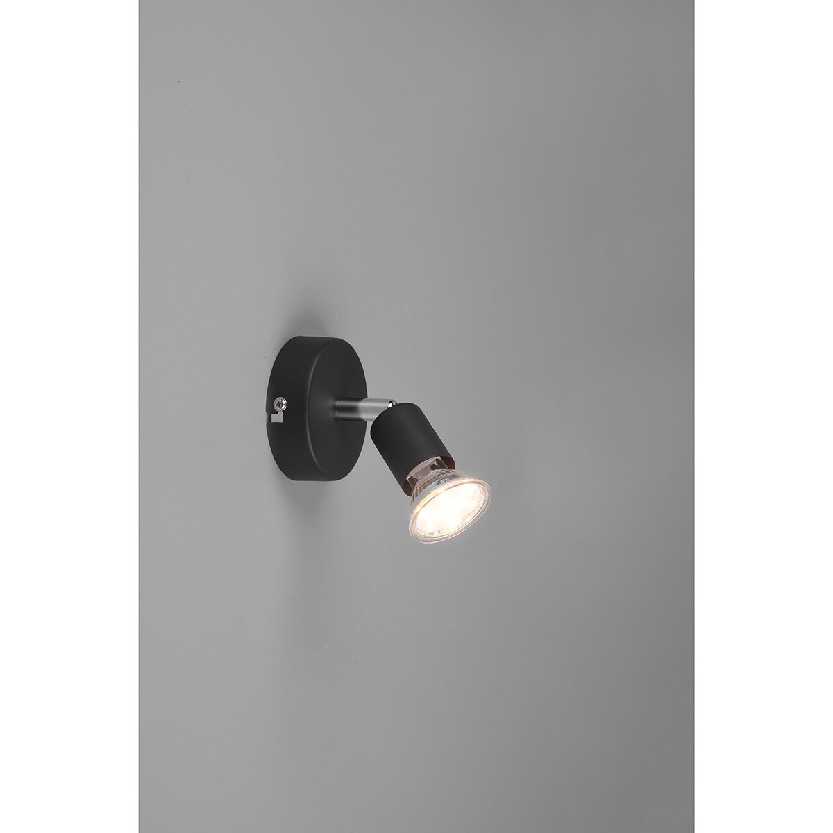 Spot Applique LED - Trion Pamo - Douille GU10 - 1-lumière - Rond - Mat Noir - Aluminium