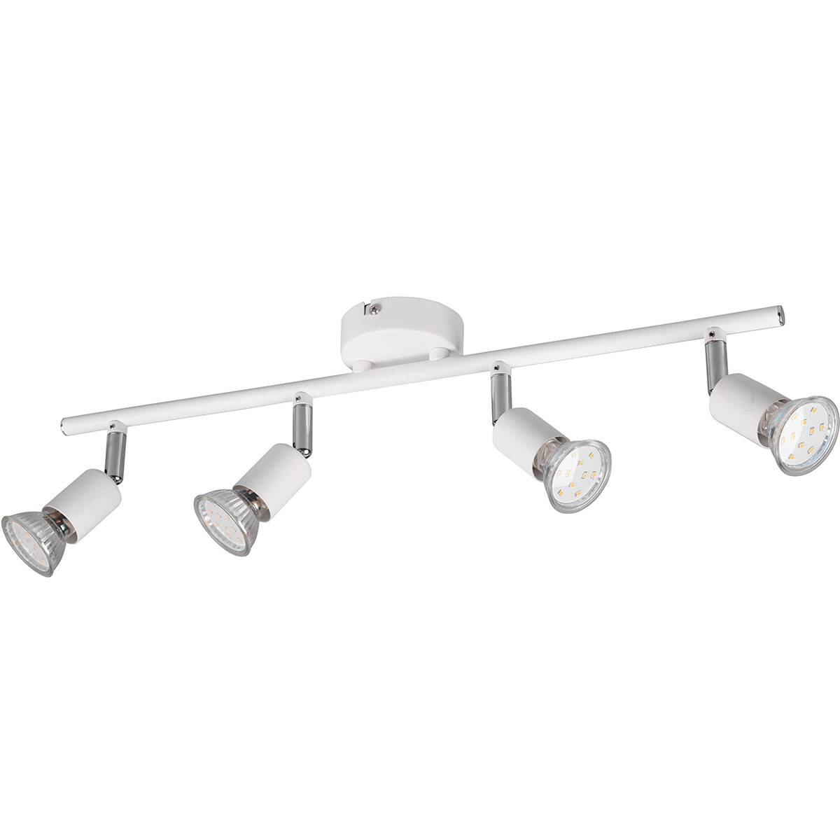 Spot de plafond LED - Trion Pamo - Douille GU10 - 4-lumières - Rond - Mat Blanc - Aluminium