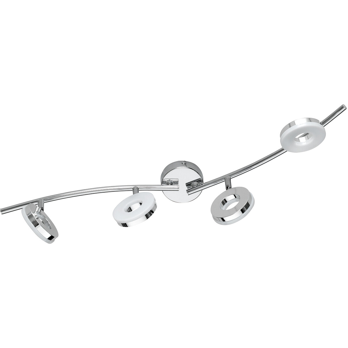 Spot de plafond LED - Trion Renny - 16W - Blanc Chaud 3000K - 4-lumières - Rectangle - Chrome Brillant - Aluminium