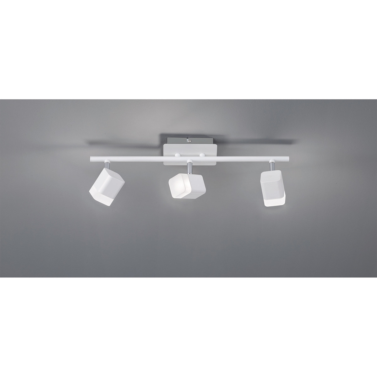 Spot de plafond LED - Trion Ribon - 12W - Blanc Chaud 3000K - 3-lumières - Rectangle - Mat Blanc - Aluminium