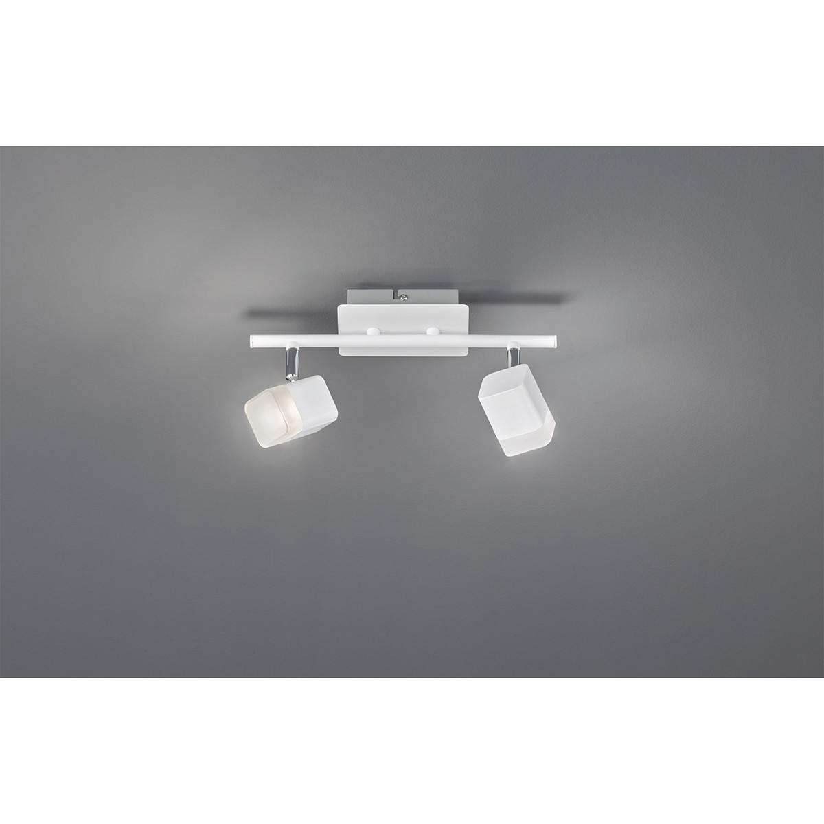 Spot de plafond LED - Trion Ribon - 8W - Blanc Chaud 3000K - 2-lumières - Rectangle - Mat Blanc - Aluminium