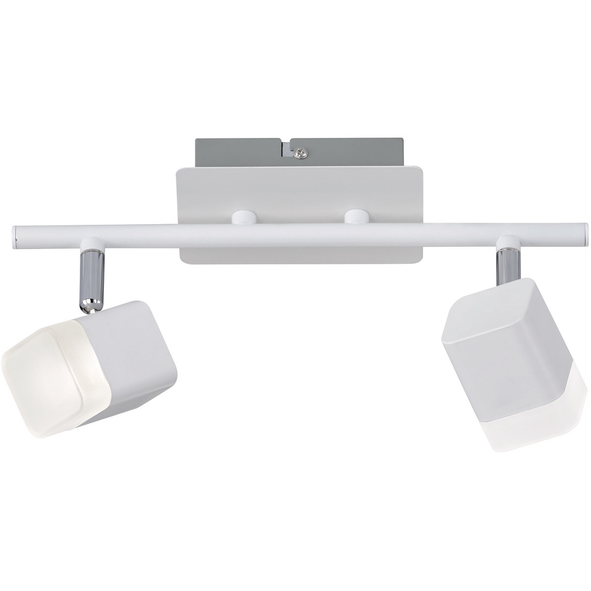 Spot de plafond LED - Trion Ribon - 8W - Blanc Chaud 3000K - 2-lumières - Rectangle - Mat Blanc - Aluminium