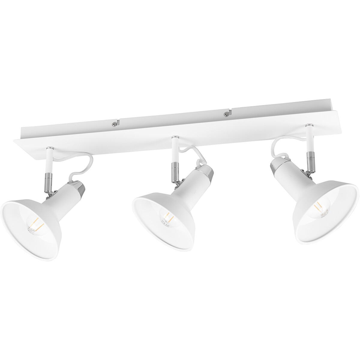 Spot de plafond LED - Trion Rollo - Douille E14 - 3-lumières - Rectangle - Mat Blanc - Aluminium