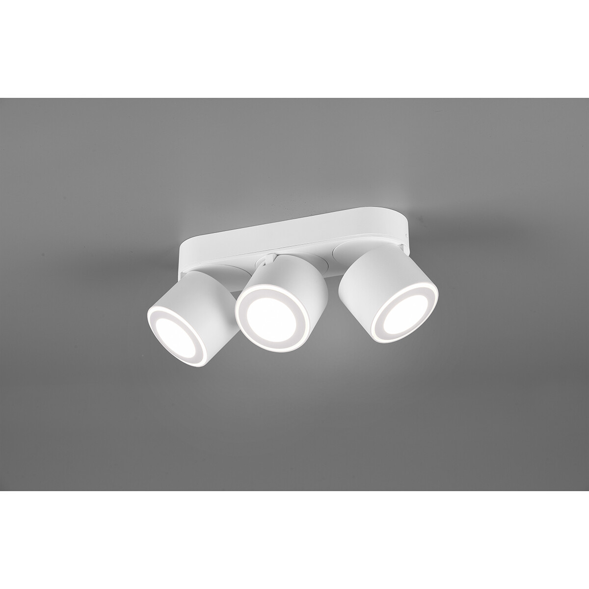 Spot de plafond LED - Trion Tarus - 12W - Blanc Chaud 3000K - 3-lumières - Rond - Mat Blanc - Aluminium