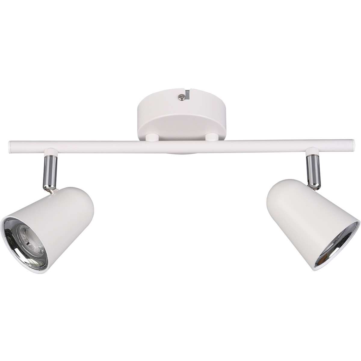 Spot de plafond LED - Trion Toluno - 6W - Blanc Chaud 3000K - 2-lumières - Rectangle - Mat Blanc - Plastique