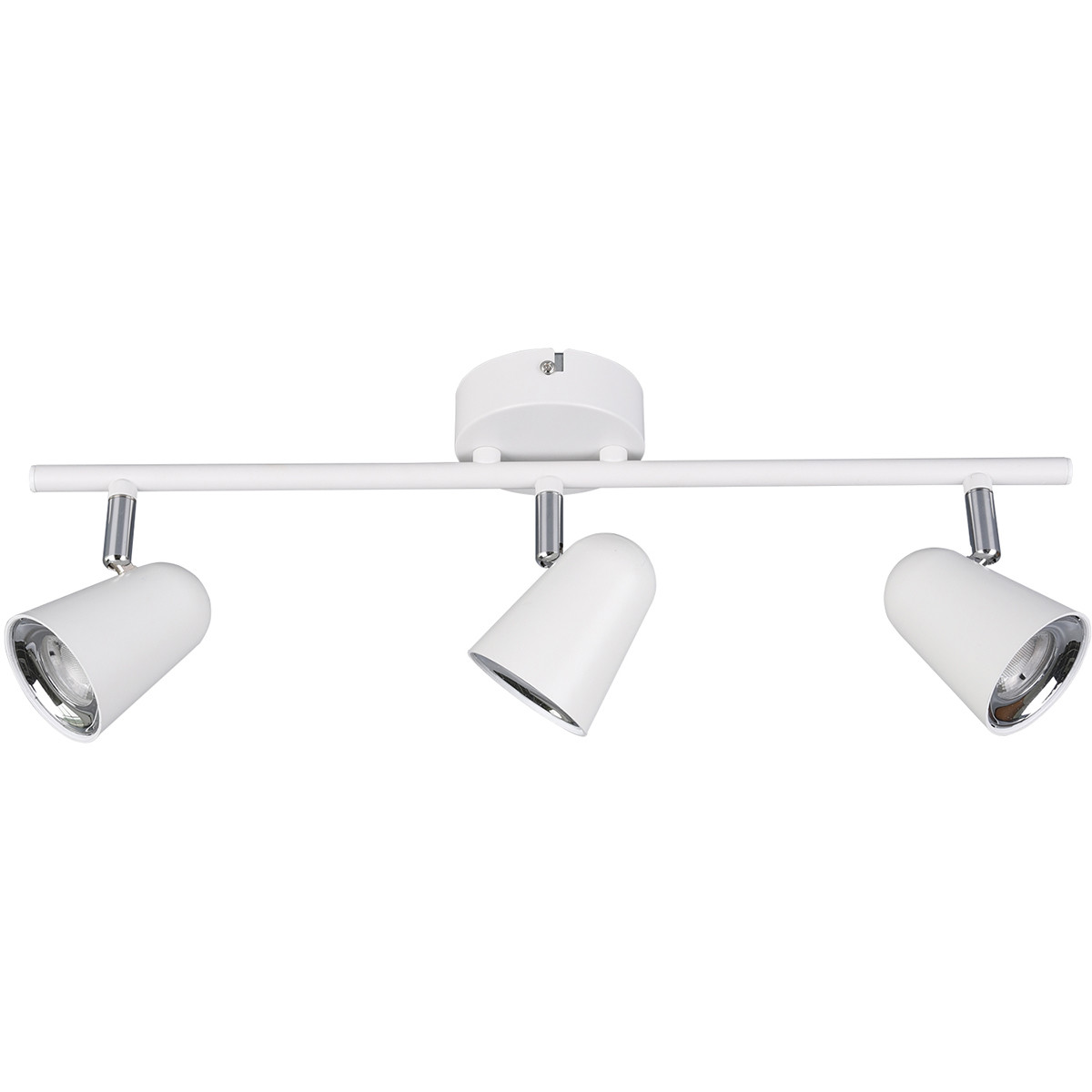 Spot de plafond LED - Trion Toluno - 9W - Blanc Chaud 3000K - 3-lumières - Rectangle - Mat Blanc - Plastique