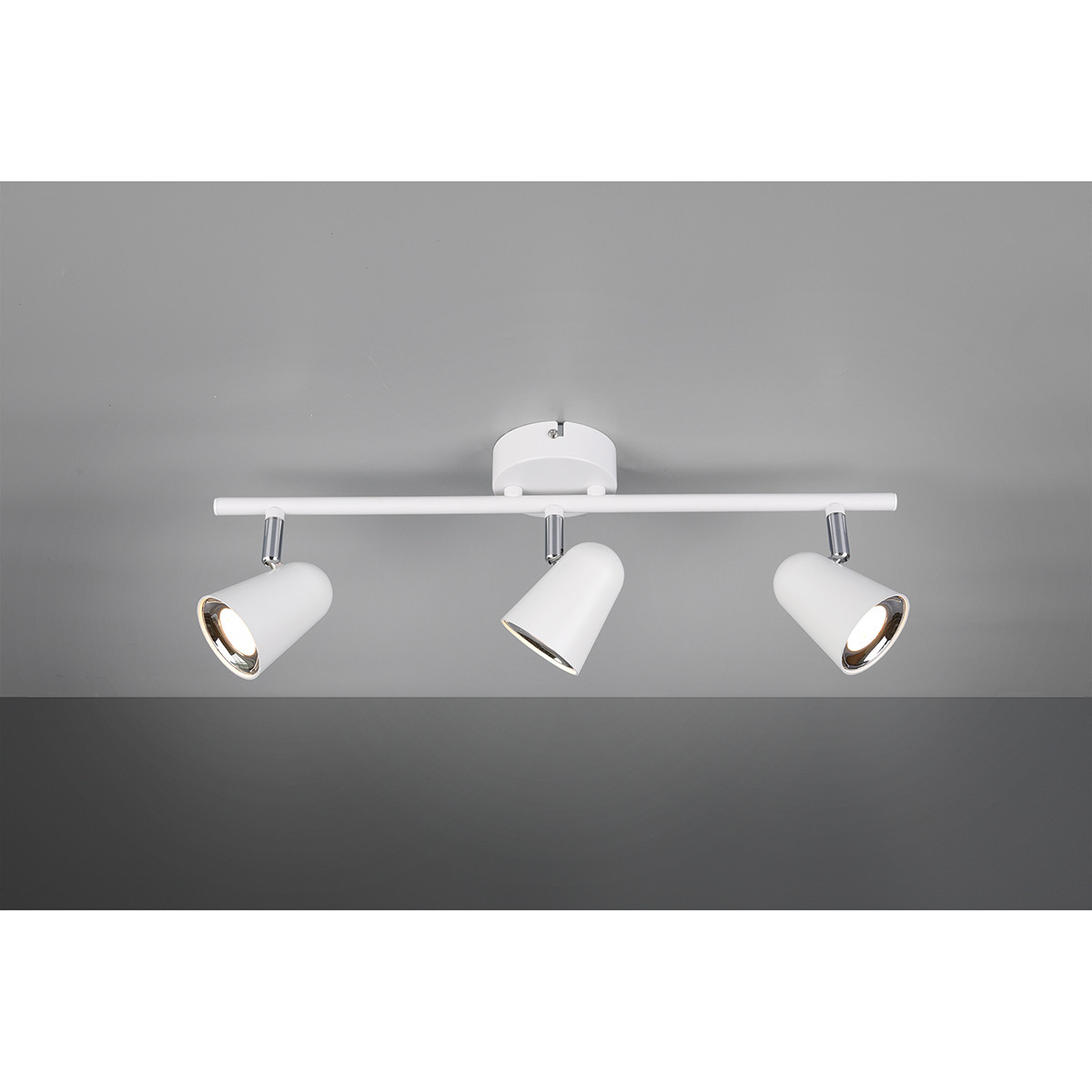 Spot de plafond LED - Trion Toluno - 9W - Blanc Chaud 3000K - 3-lumières - Rectangle - Mat Blanc - Plastique