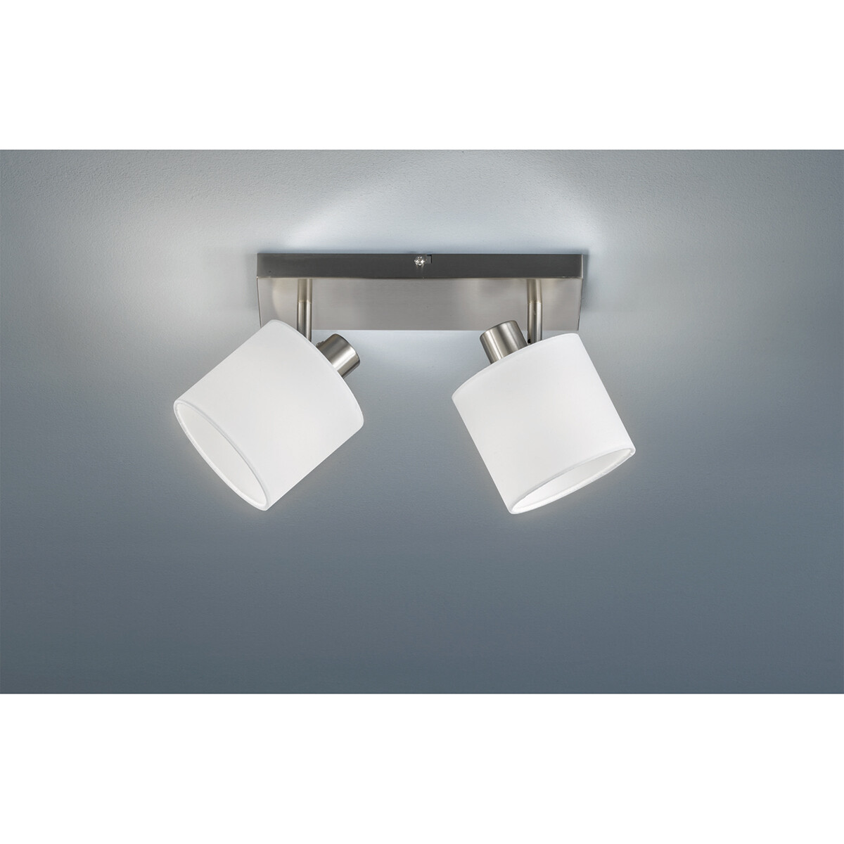 Spot de plafond LED - Éclairage de Plafond - Trion Torry - Douille E14 - 2-lumières - Rectangle - Mat Nickel - Aluminium