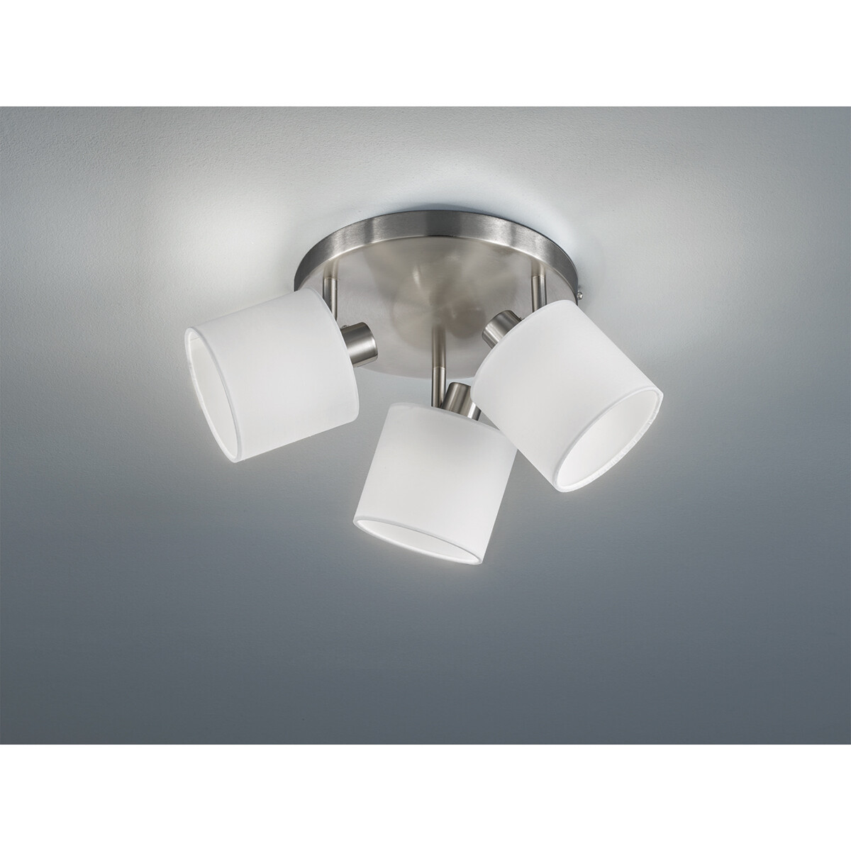 Spot de plafond LED - Éclairage de Plafond - Trion Torry - Douille E14 - 3-lumières - Rond - Mat Nickel - Aluminium