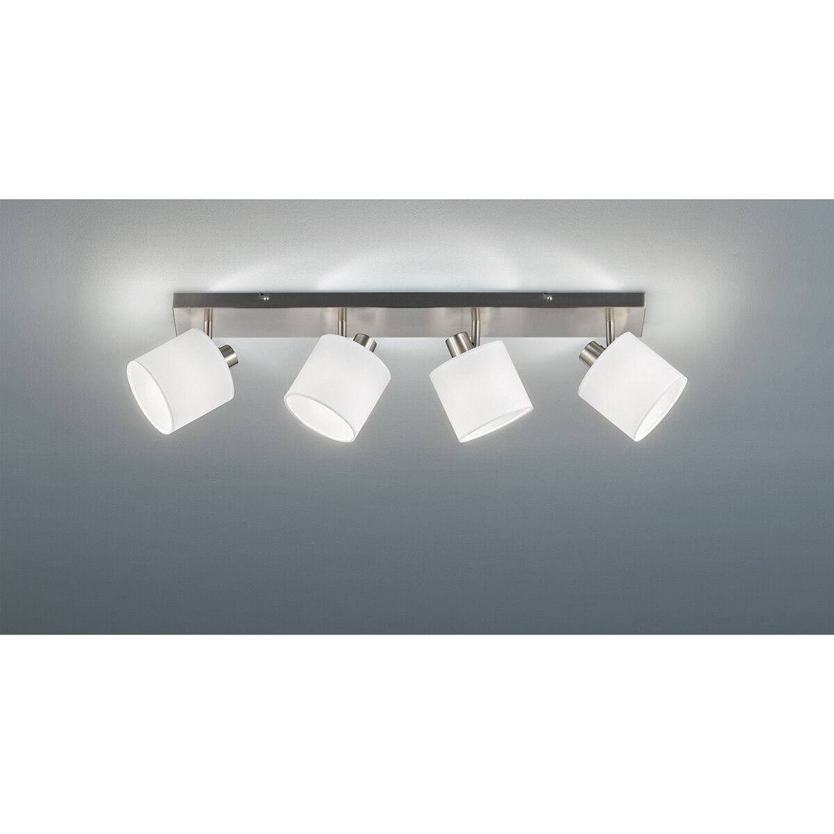 Spot de plafond LED - Éclairage de Plafond - Trion Torry - Douille E14 - 4-lumières - Rectangle - Mat Nickel - Aluminium