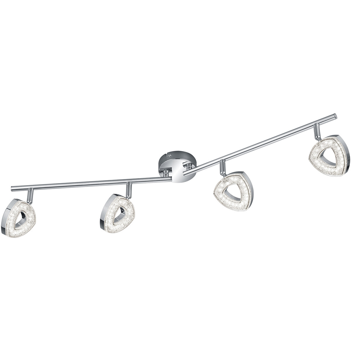 Spot de plafond LED - Trion Turon - 16W - Blanc Chaud 3000K - 4-lumières - Rectangle - Mat Chrome - Aluminium