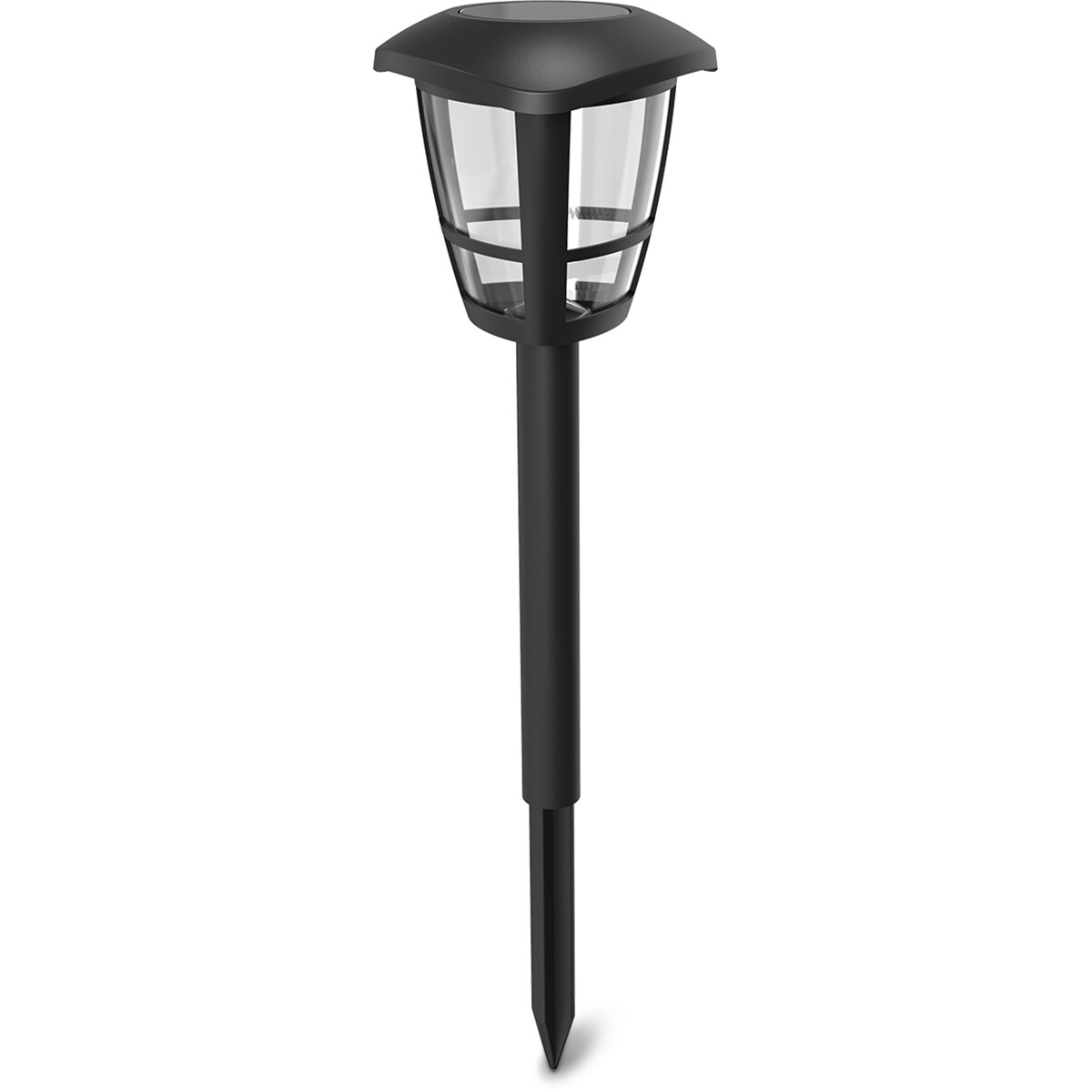 Lampe de jardin à piquer solaire LED - Aigi Nina - 0.06W - Blanc Froid 6500K - Mat Noir - Plastique