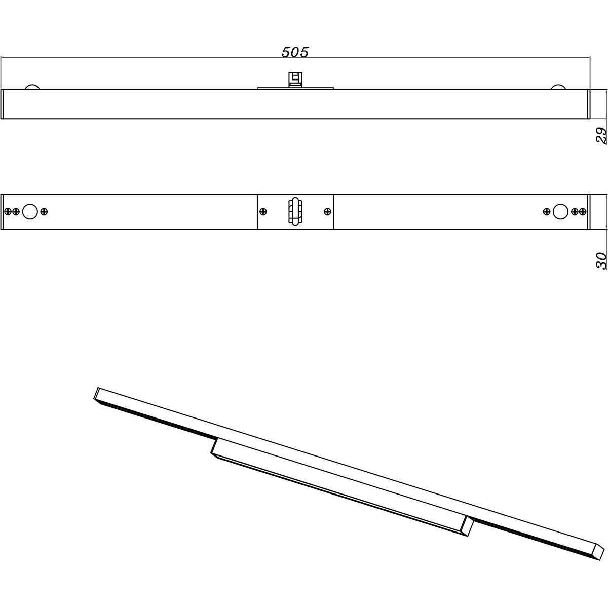 Éclairage sur rail LED - Poutre - Trion Dual Pany - 2 Phases - 6W - Blanc Chaud 3000K - Dimmable - Mat Titane - Plastique