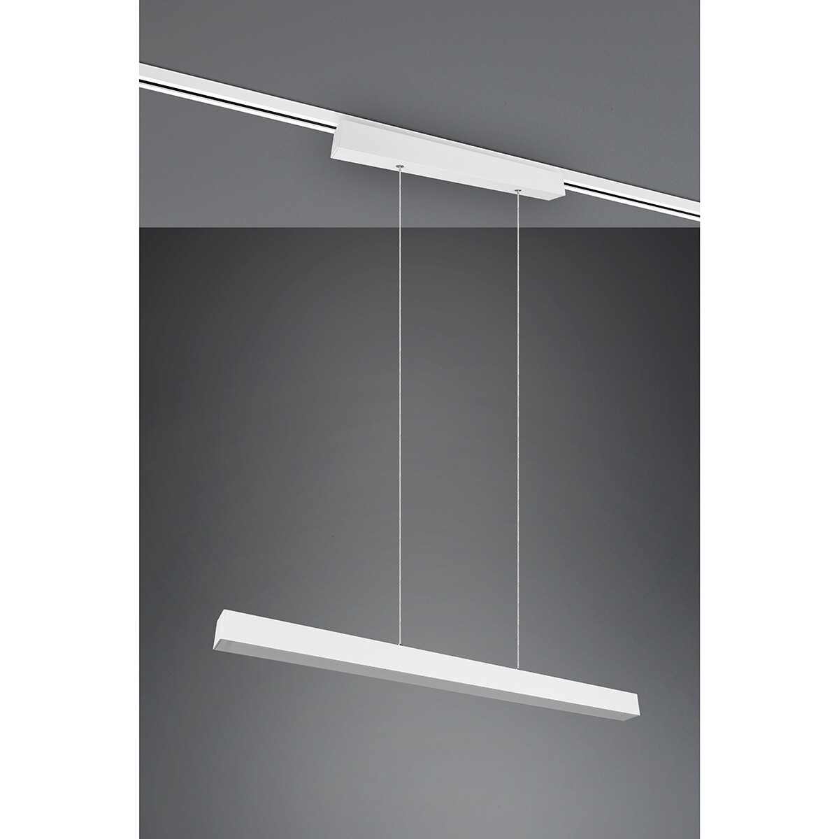 Éclairage sur rail LED - Suspension - Trion Dual Parola Up and Down - 2 Phases - 29W - Blanc Chaud 3000K - Dimmable - Rectangle - Mat Blanc - Aluminium