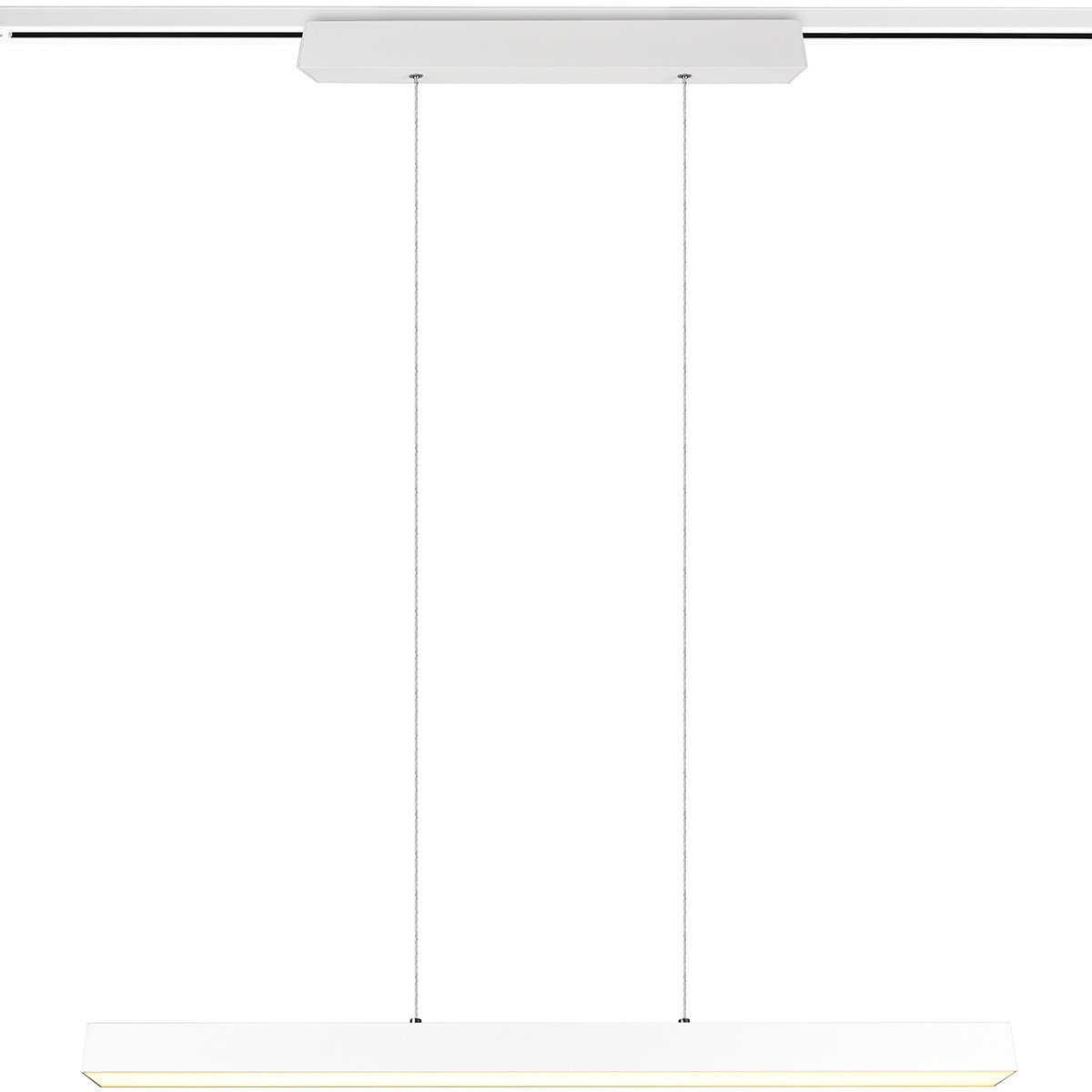 Éclairage sur rail LED - Suspension - Trion Dual Parola Up and Down - 2 Phases - 29W - Blanc Chaud 3000K - Dimmable - Rectangle - Mat Blanc - Aluminium