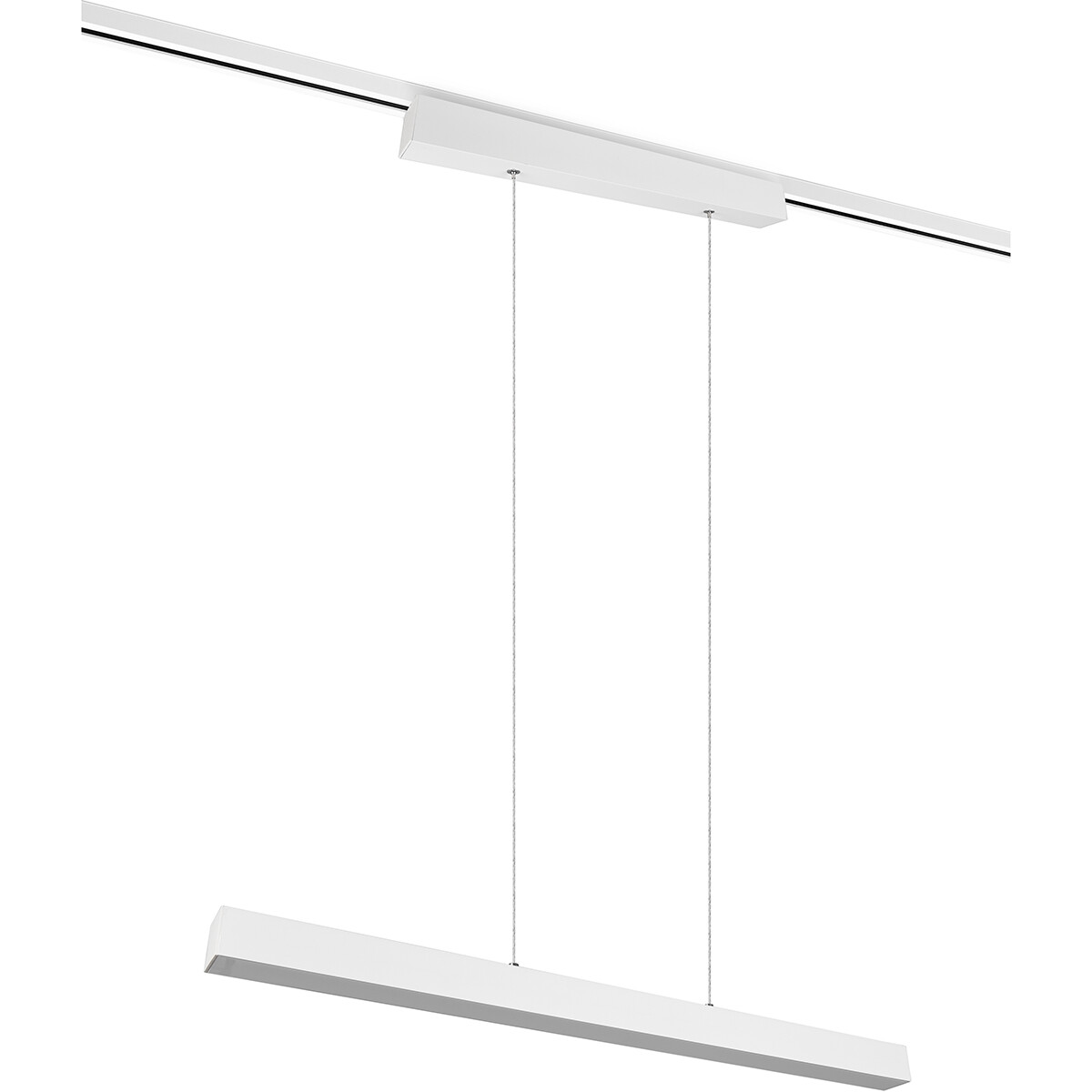 Éclairage sur rail LED - Suspension - Trion Dual Parola Up and Down - 2 Phases - 29W - Blanc Chaud 3000K - Dimmable - Rectangle - Mat Blanc - Aluminium