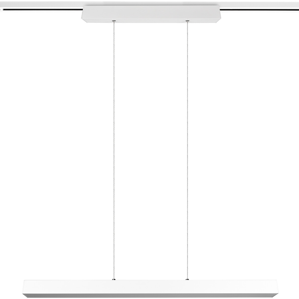 Éclairage sur rail LED - Suspension - Trion Dual Parola Up and Down - 2 Phases - 29W - Blanc Chaud 3000K - Dimmable - Rectangle - Mat Blanc - Aluminium