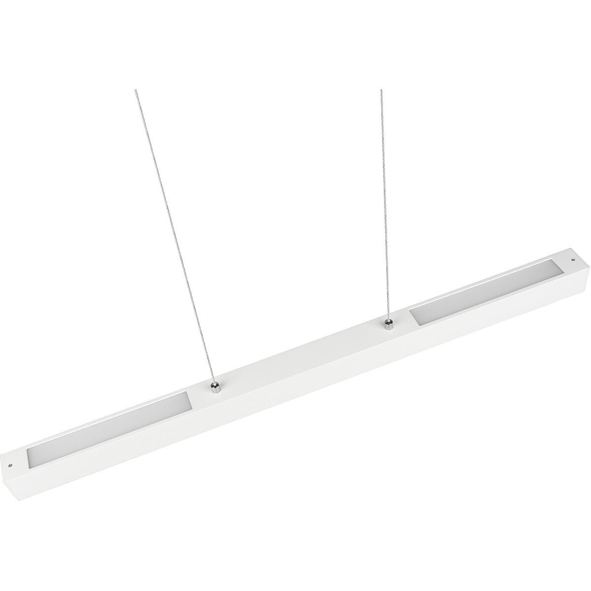 Éclairage sur rail LED - Suspension - Trion Dual Parola Up and Down - 2 Phases - 29W - Blanc Chaud 3000K - Dimmable - Rectangle - Mat Blanc - Aluminium