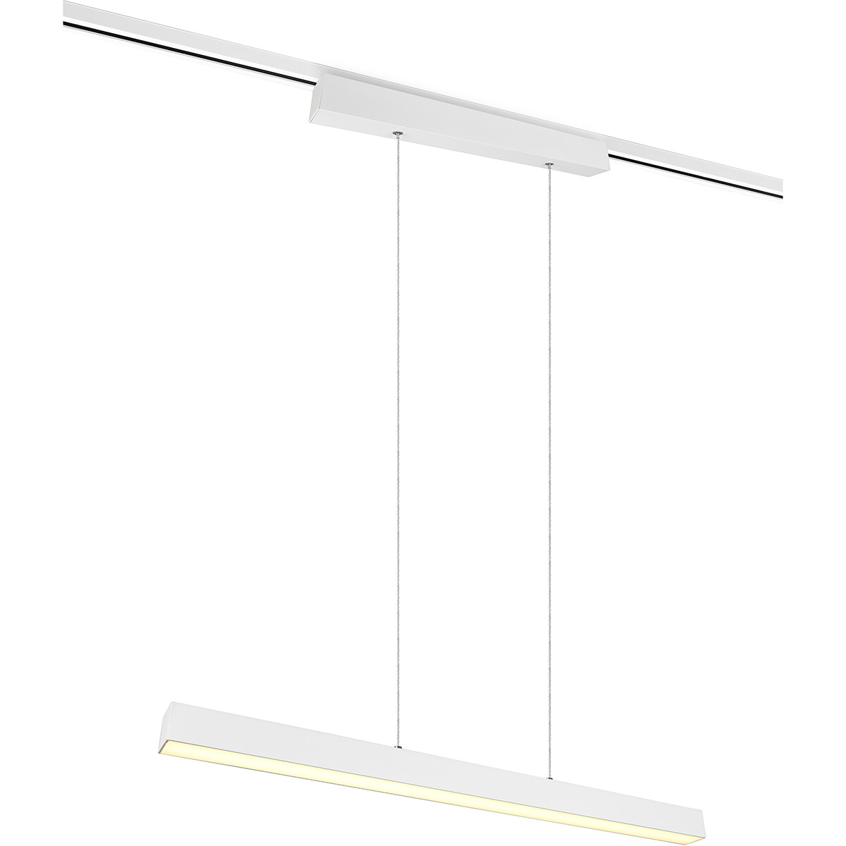 Éclairage sur rail LED - Suspension - Trion Dual Parola Up and Down - 2 Phases - 29W - Blanc Chaud 3000K - Dimmable - Rectangle - Mat Blanc - Aluminium