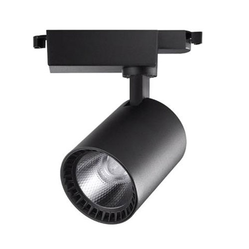 Éclairage sur rail LED - Spot sur Rail - Lion - 18W - 1 Phase - Rond - Blanc Neutre 4200K - Mat Noir - Aluminium