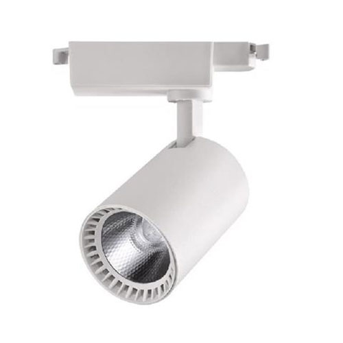 Éclairage sur rail LED - Spot sur Rail - Lion - 24W - 1 Phase - Rond - Blanc Neutre 4200K - Mat Blanc - Aluminium