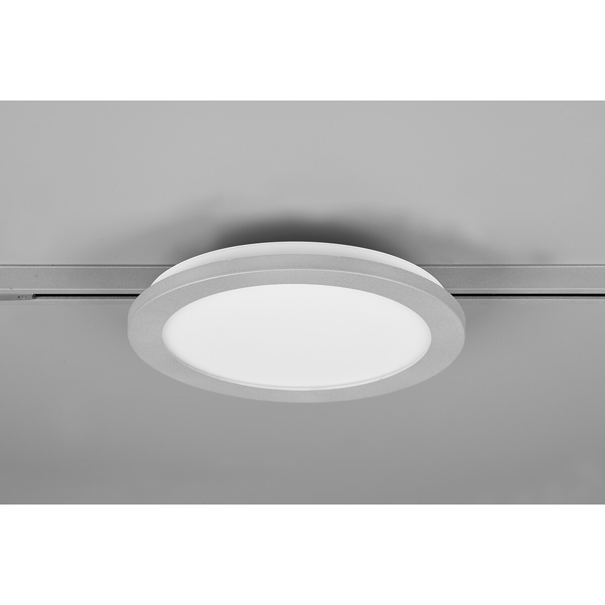 Éclairage sur rail LED - Lampe de Plafond - Éclairage de Plafond - Trion Dual Camy - 2 Phases - 13W - Blanc Chaud 3000K - Dimmable - Rond - Mat Titane - Plastique