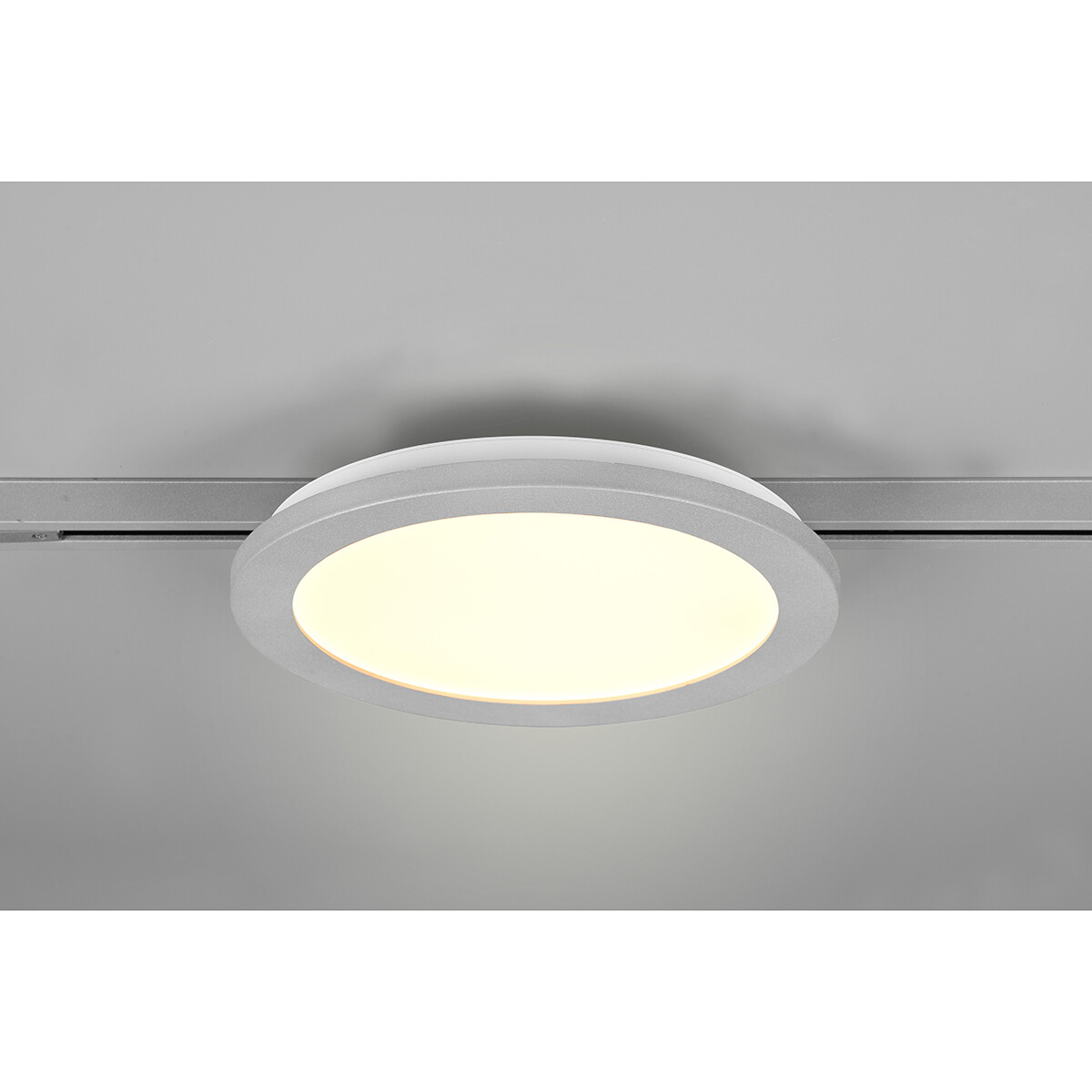 Éclairage sur rail LED - Lampe de Plafond - Éclairage de Plafond - Trion Dual Camy - 2 Phases - 13W - Blanc Chaud 3000K - Dimmable - Rond - Mat Titane - Plastique