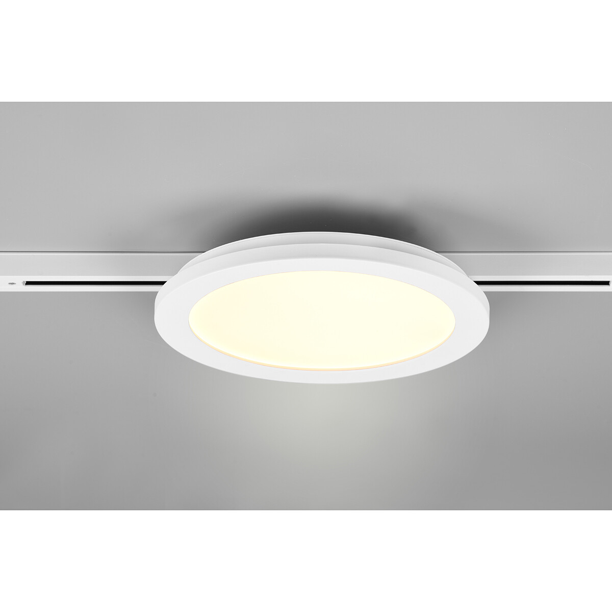 Éclairage sur rail LED - Lampe de Plafond - Éclairage de Plafond - Trion Dual Camy - 2 Phases - 13W - Blanc Chaud 3000K - Dimmable - Rond - Mat Blanc - Plastique