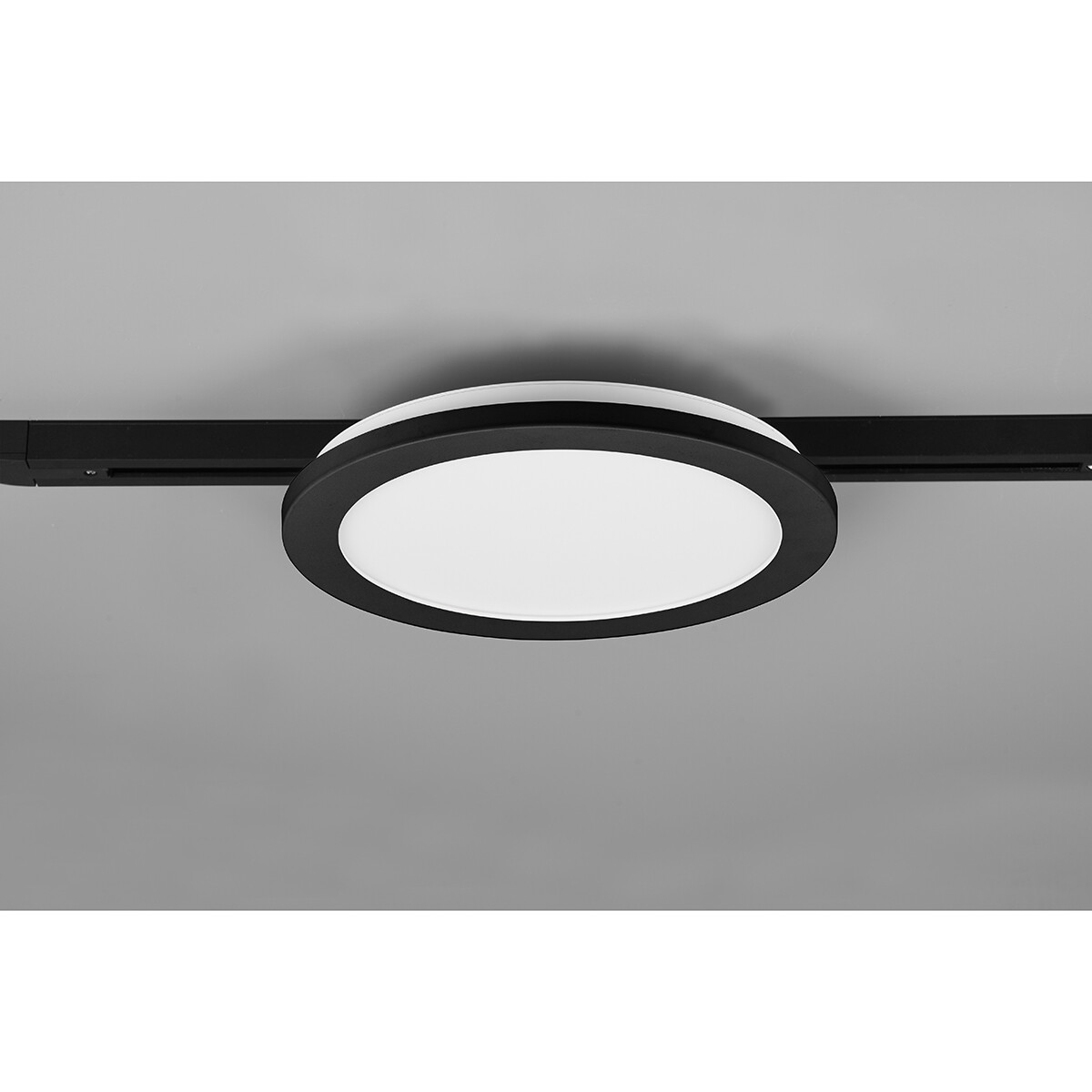 Éclairage sur rail LED - Lampe de Plafond - Éclairage de Plafond - Trion Dual Camy - 2 Phases - 13W - Blanc Chaud 3000K - Dimmable - Rond - Mat Noir - Plastique