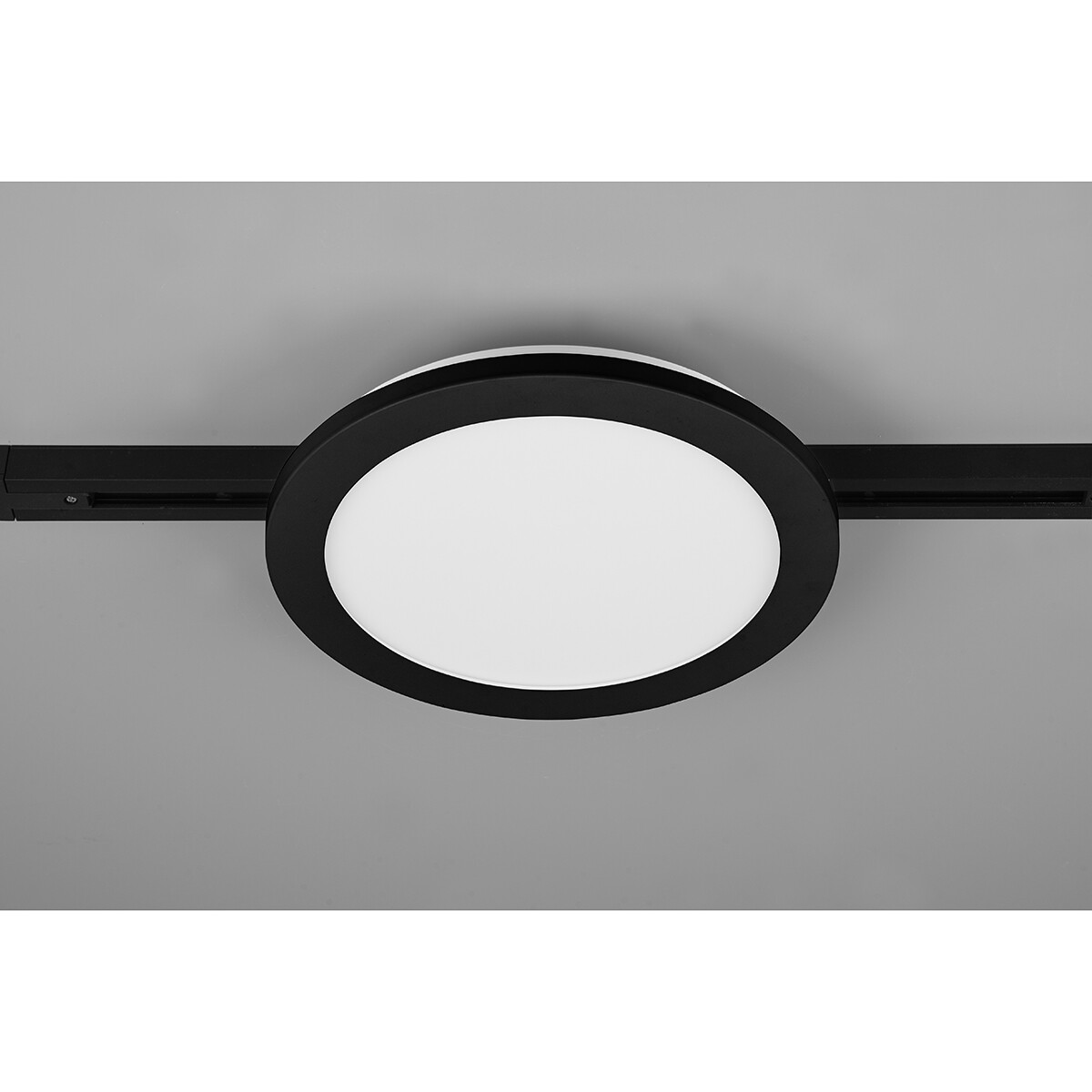 Éclairage sur rail LED - Lampe de Plafond - Éclairage de Plafond - Trion Dual Camy - 2 Phases - 13W - Blanc Chaud 3000K - Dimmable - Rond - Mat Noir - Plastique