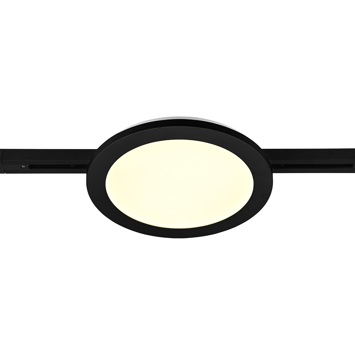 Éclairage sur rail LED - Lampe de Plafond - Éclairage de Plafond - Trion Dual Camy - 2 Phases - 13W - Blanc Chaud 3000K - Dimmable - Rond - Mat Noir - Plastique