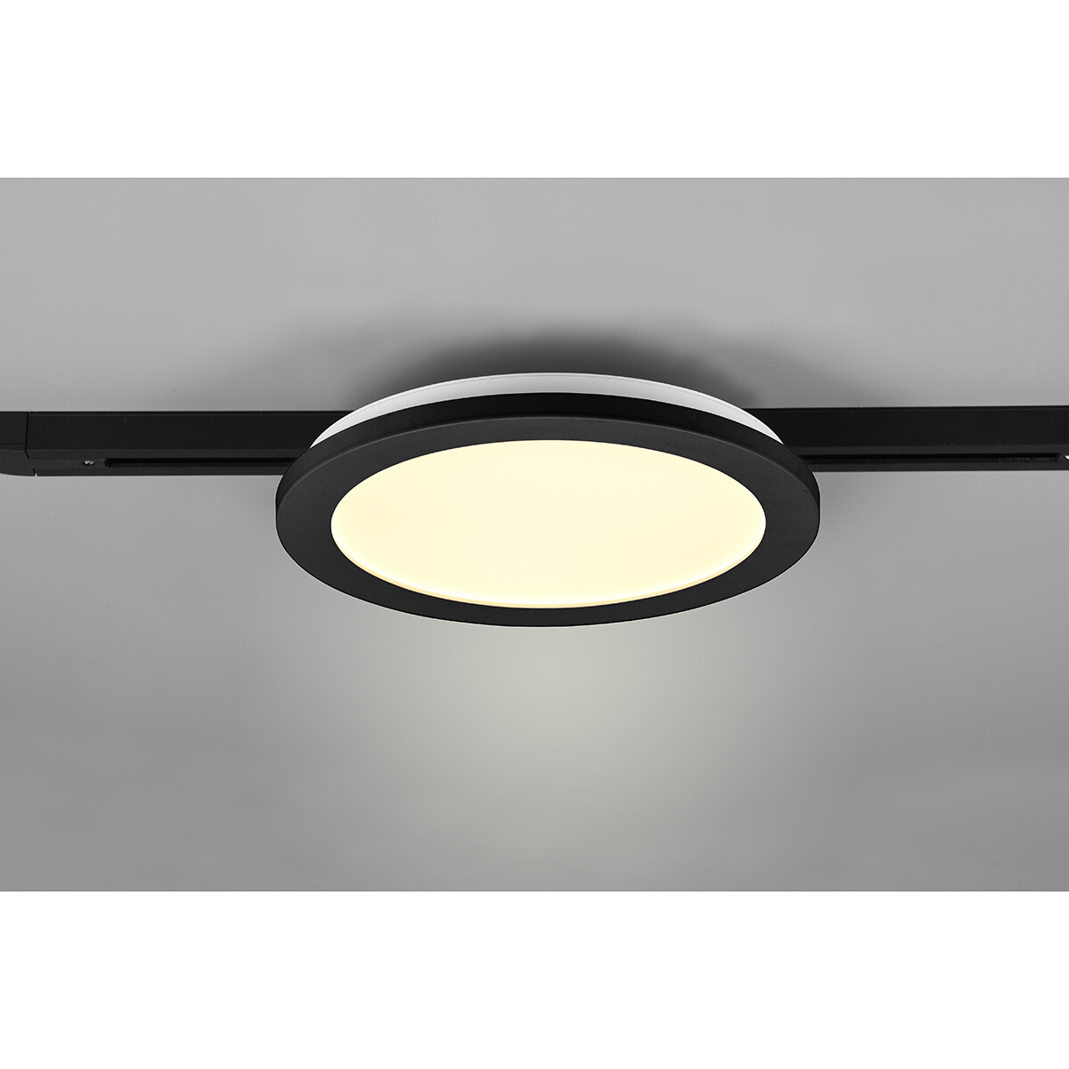 Éclairage sur rail LED - Lampe de Plafond - Éclairage de Plafond - Trion Dual Camy - 2 Phases - 13W - Blanc Chaud 3000K - Dimmable - Rond - Mat Noir - Plastique