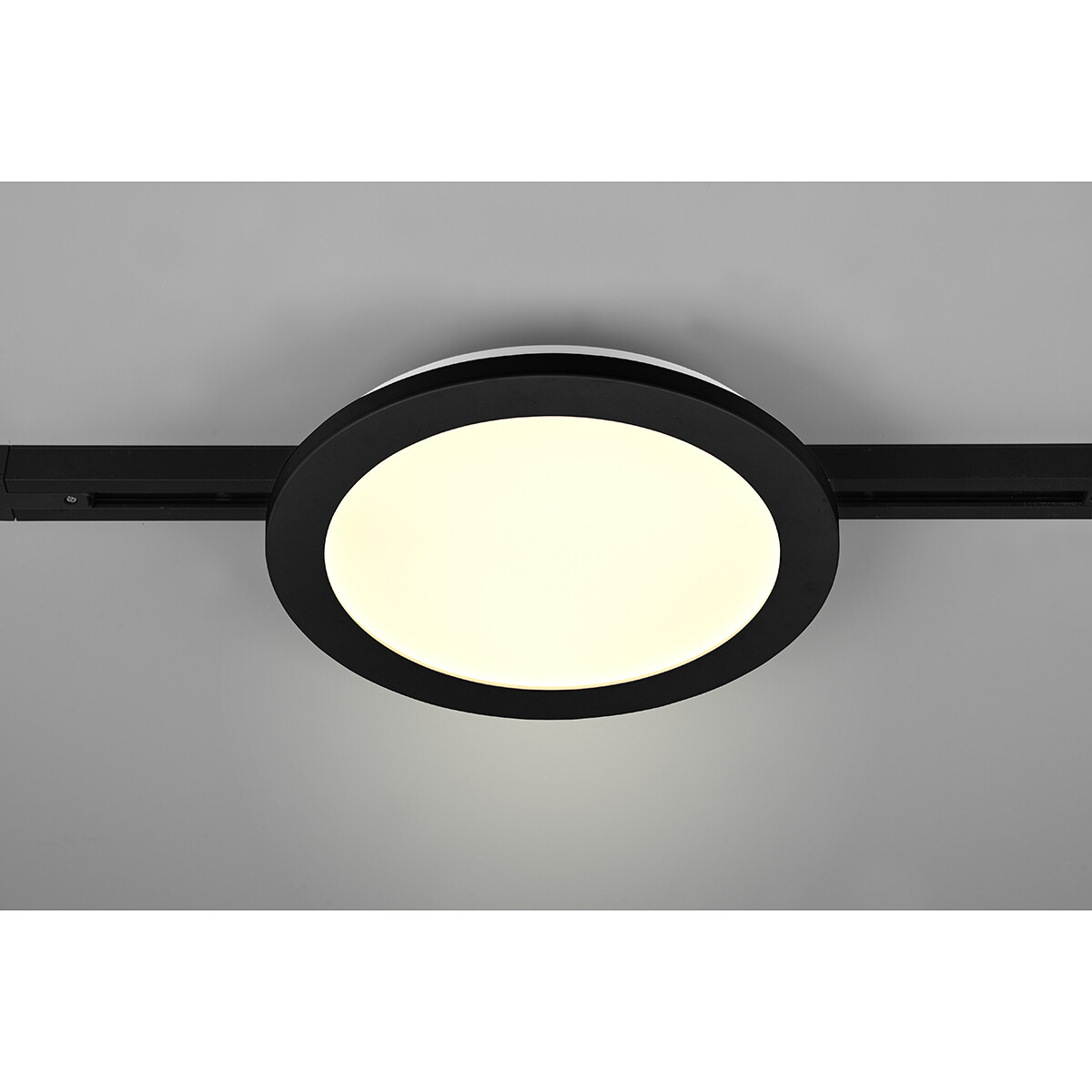 Éclairage sur rail LED - Lampe de Plafond - Éclairage de Plafond - Trion Dual Camy - 2 Phases - 13W - Blanc Chaud 3000K - Dimmable - Rond - Mat Noir - Plastique