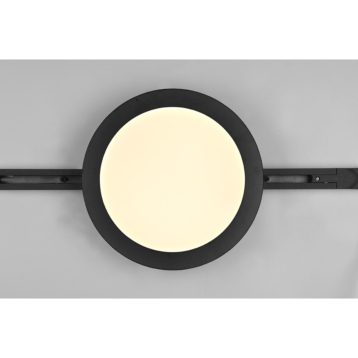 Éclairage sur rail LED - Lampe de Plafond - Éclairage de Plafond - Trion Dual Camy - 2 Phases - 13W - Blanc Chaud 3000K - Dimmable - Rond - Mat Noir - Plastique