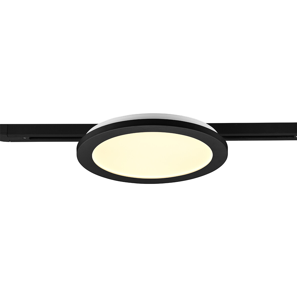 Éclairage sur rail LED - Lampe de Plafond - Éclairage de Plafond - Trion Dual Camy - 2 Phases - 13W - Blanc Chaud 3000K - Dimmable - Rond - Mat Noir - Plastique