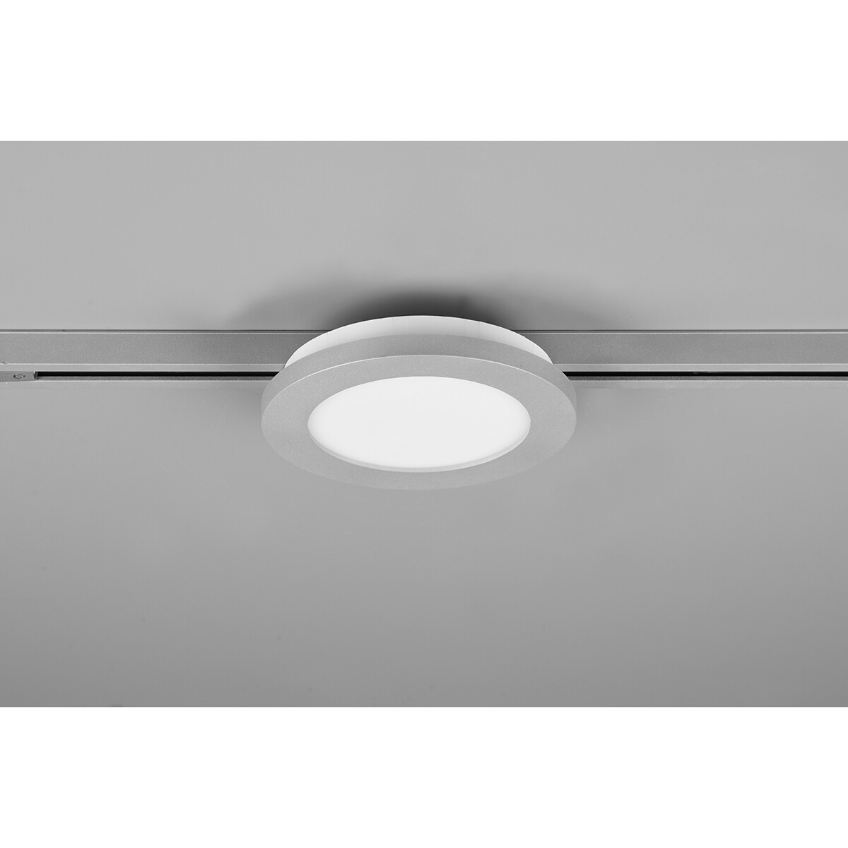 Éclairage sur rail LED - Lampe de Plafond - Éclairage de Plafond - Trion Dual Camy - 2 Phases - 9W - Blanc Chaud 3000K - Dimmable - Rond - Mat Titane - Plastique