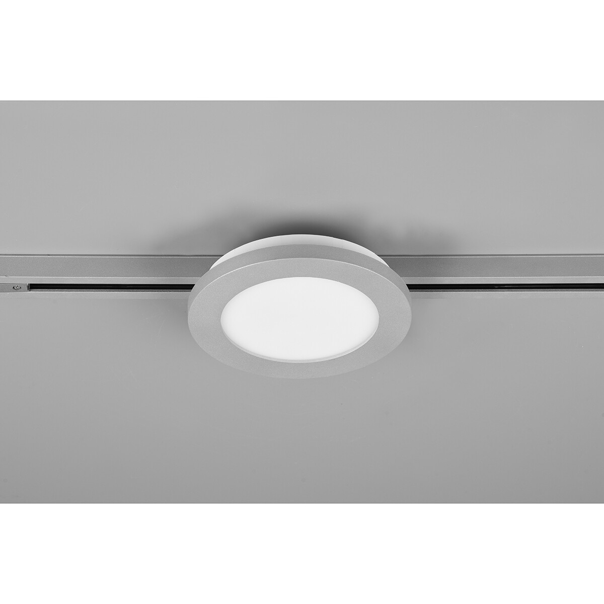 Éclairage sur rail LED - Lampe de Plafond - Éclairage de Plafond - Trion Dual Camy - 2 Phases - 9W - Blanc Chaud 3000K - Dimmable - Rond - Mat Titane - Plastique