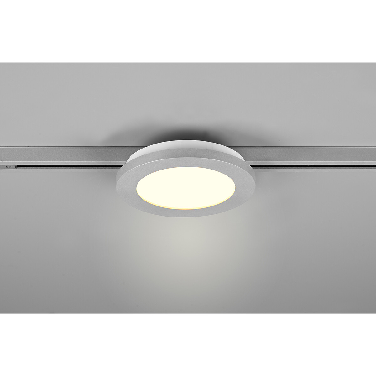 Éclairage sur rail LED - Lampe de Plafond - Éclairage de Plafond - Trion Dual Camy - 2 Phases - 9W - Blanc Chaud 3000K - Dimmable - Rond - Mat Titane - Plastique