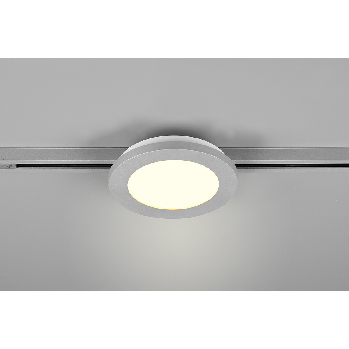 Éclairage sur rail LED - Lampe de Plafond - Éclairage de Plafond - Trion Dual Camy - 2 Phases - 9W - Blanc Chaud 3000K - Dimmable - Rond - Mat Titane - Plastique